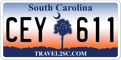 SC license plate CEY611