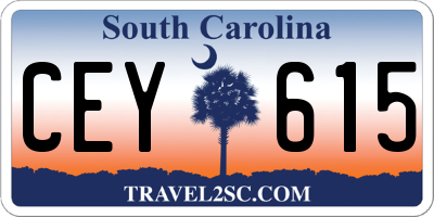 SC license plate CEY615