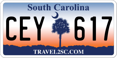 SC license plate CEY617