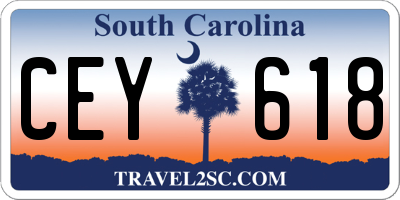 SC license plate CEY618
