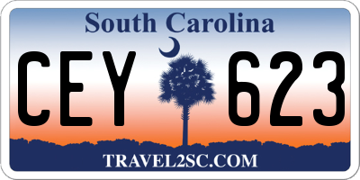 SC license plate CEY623