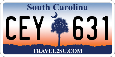 SC license plate CEY631