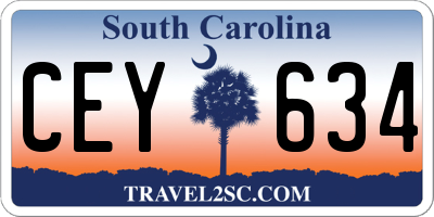 SC license plate CEY634