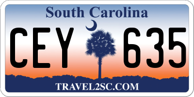 SC license plate CEY635