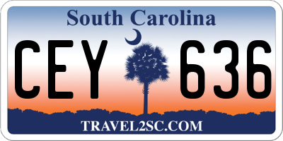 SC license plate CEY636