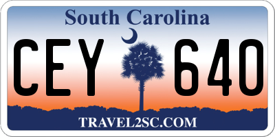SC license plate CEY640