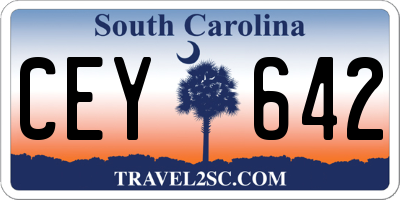 SC license plate CEY642