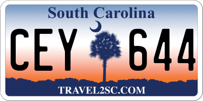 SC license plate CEY644