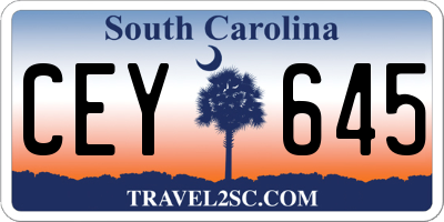 SC license plate CEY645