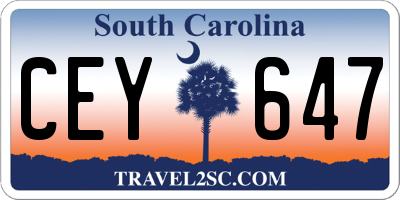 SC license plate CEY647