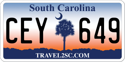 SC license plate CEY649