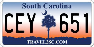 SC license plate CEY651