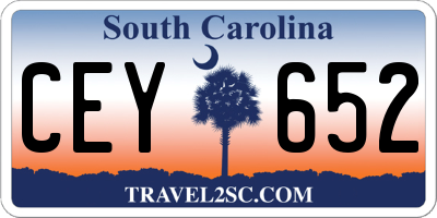 SC license plate CEY652