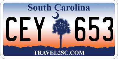 SC license plate CEY653