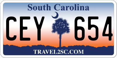 SC license plate CEY654