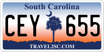 SC license plate CEY655