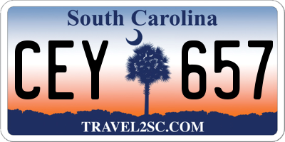 SC license plate CEY657