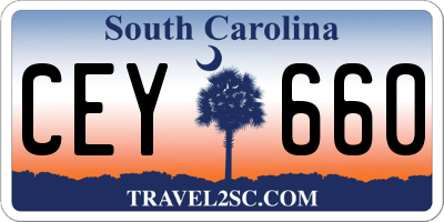 SC license plate CEY660