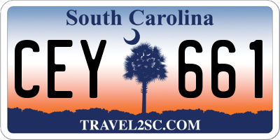 SC license plate CEY661