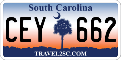 SC license plate CEY662
