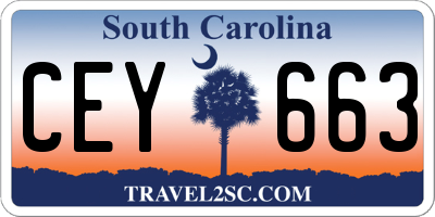 SC license plate CEY663