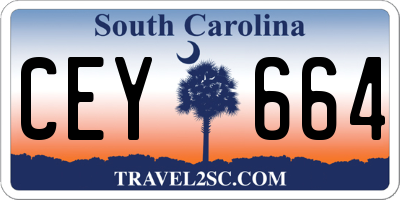 SC license plate CEY664