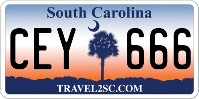 SC license plate CEY666