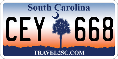 SC license plate CEY668
