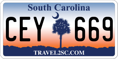 SC license plate CEY669