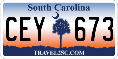 SC license plate CEY673