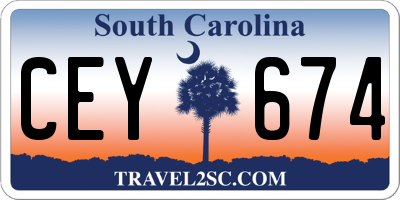SC license plate CEY674