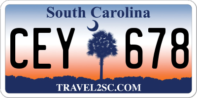 SC license plate CEY678