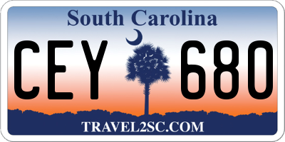 SC license plate CEY680