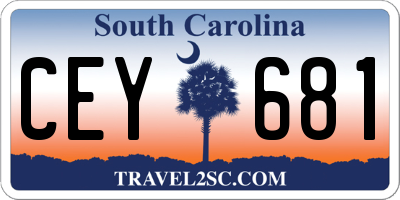 SC license plate CEY681