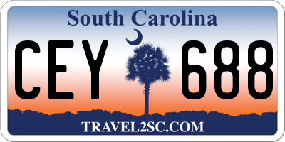 SC license plate CEY688