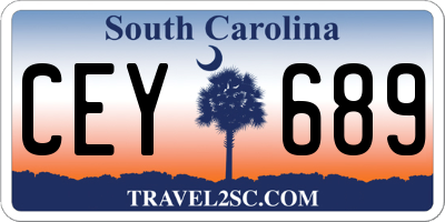 SC license plate CEY689