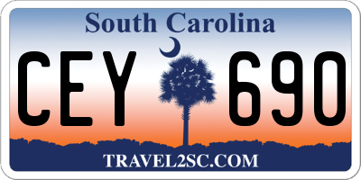 SC license plate CEY690