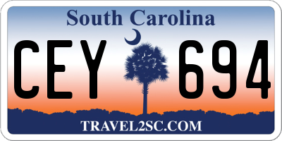SC license plate CEY694