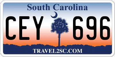 SC license plate CEY696