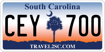 SC license plate CEY700