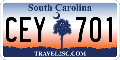 SC license plate CEY701