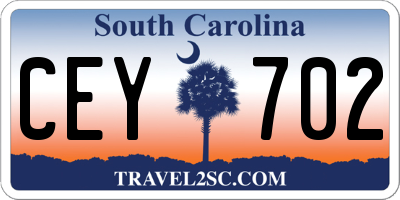 SC license plate CEY702