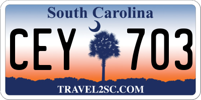 SC license plate CEY703