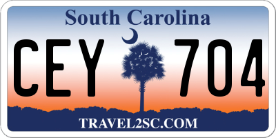 SC license plate CEY704