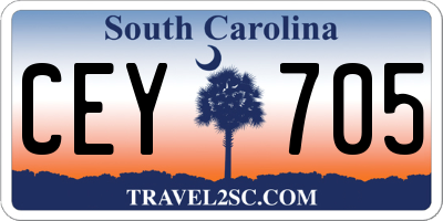 SC license plate CEY705