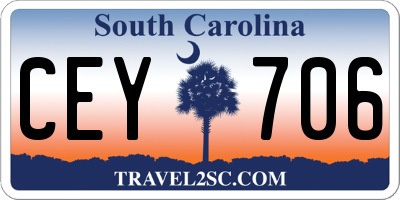 SC license plate CEY706