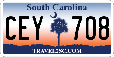 SC license plate CEY708