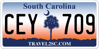 SC license plate CEY709