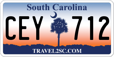 SC license plate CEY712