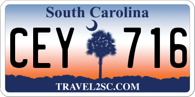 SC license plate CEY716